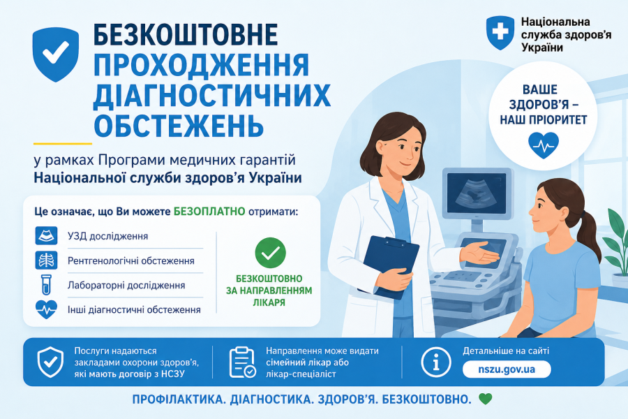 Безкоштовне інструментальне та лабораторне обстеження